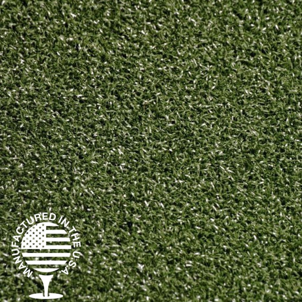 Close-up texture of high-quality artificial grass blades, showcasing dense fibers and durable construction for long-lasting turf performance.