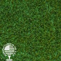 A close up image of artificial green grass.