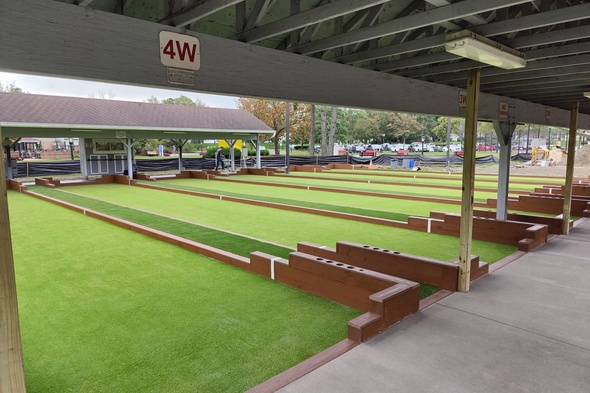 Austin Bocce Ball Game using artificial grass