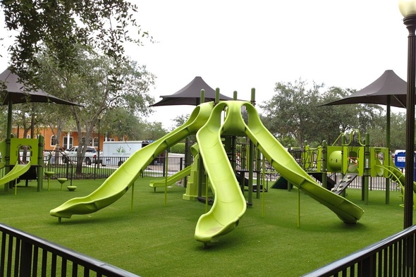 Austin playground with artificial turf